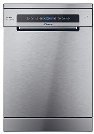 Candy Rapido CF 5C7F0X Freestanding Dishwasher with 15 Place Setting Advanced remote control and extra content (Wi-Fi + Bluetooth) Stainless - C Rated