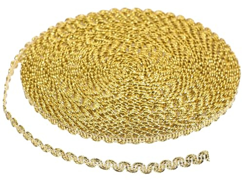 NUOBESTY 10 M Geflochtenes Gimp-besatzband 0 6 Cm Breit Goldfarben Zum Nähen Und Für Die Heimdekoration