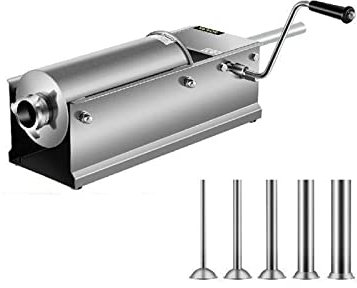 LeGDOr 3L 5L 7L 7,8L Manueller Wurstfüller mit 5 Düsen Edelstahl-Füllungsproduktionsmaschine für Hot Dog Bratwurst (Größe: 7,8 l 17,3 lbs)