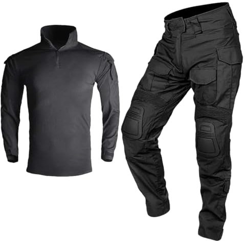 Paintball-Overalls Für Herren, Verschleißfeste Uniformen, Outdoor-Hemd, Arbeitskleidung, Knieschützer, Hosen-Set
