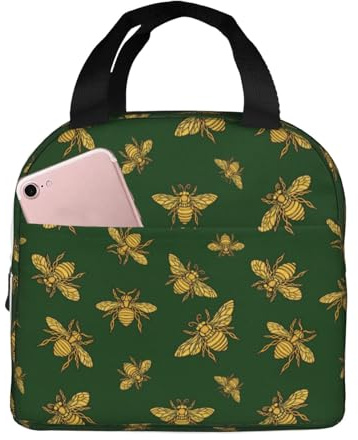 Hohey Bee - Bolsas de almuerzo aisladas para hombres y mujeres, bolsa térmica suave aislada para viajes, a prueba de agua, lonchera pequeña para adultos, para hombres y mujeres, bolsa de almuerzo para