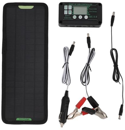 Chargeur solaire de voiture - Kit de charge solaire de maintien de | 5W Maintien de batterie solaire portable | Chargeur de panneau solaire de voiture 12V avec contrôleur, panneau