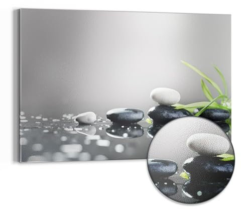 DEQORI Metall Magnettafel | 90x60 cm cm groß | Motiv Naturstein Arrangement | Whiteboard für alle Magnete | Magnetboard Wand-Tafel für Küche & Büro | Design Magnetwand Pinnwand magnetisch