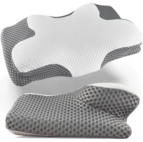 Ergo Dream® Orthopädisches Nackenkissen – Memory Foam Kissen für Rücken- & Seitenschläfer, ergonomisches Kopfkissen gegen Nackenschmerzen, atmungsaktiv & Oeko-TEX Zertifiziert