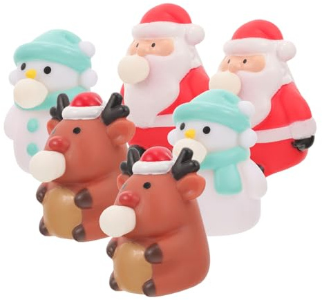 ORFOFE 6stücke Teiliges Weihnachts-Squeeze-Toy Cartoon-Motiven Flexible TPR Stressspielzeuge Wiederverwendbare Party-mitgebsel Für Weihnachten Lustige Anti-Stress-spielzeuge Für Erwachsen