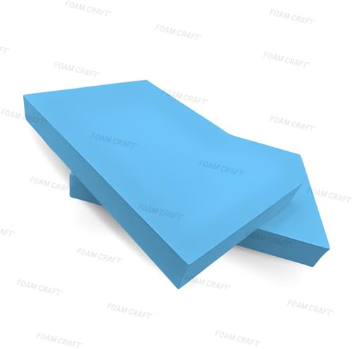 FOAM CRAFT High Density Blue Upholstery Foam (5cm Thick, 40 x 80 cm) Chair Pads Sofa Bed Mattress Topper Foam Cut to Size Replacement Foam for Sofa Garden Bench Cushion Seat Pads Floor Cushion