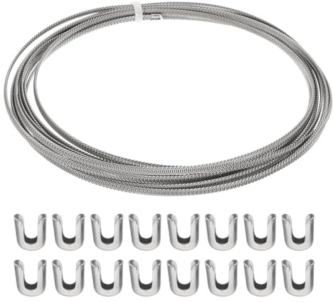 PATIKIL 16.4ft Spirale Acciaio Inossidabile 304, Stecche Metalliche Piatte per Corsetto con 40Pz Punte da 5mm per Forniture Corsetti, Gonne a Cerchio, (5mm Largo)