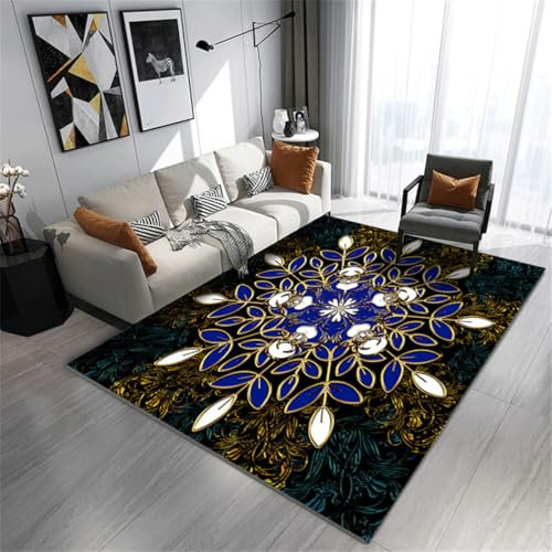 RUGMRZ Teppich Modern 170X240Cm Baby Junge 9 Webteppich Läufer Klassisches Sofa Im Chinesischen Stil, Couchtisch, Nachtdecke, Blaue Blumen