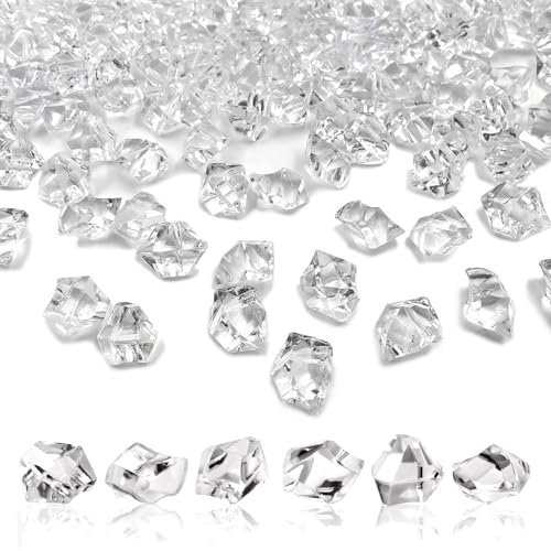 Nurila 200 Stück Glassteine Deko Steine, 14 * 11mm Dekosteine für Vasen, Kristall Deko Diamantene Hochzeit für Vase Füller, Tabelle streuen, Party Gunst, Hochzeit Dekoration, Acryl Kristallsteine