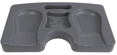 REMILI Knie-Kissen mit Doppelmulde, Anatomisch Geformt, Wasserfest, Integralschaum, Grau, Knieschutz für Gartenarbeiten, Handwerker Knieschutz und Gymnastik Knieschutz Made in Germany