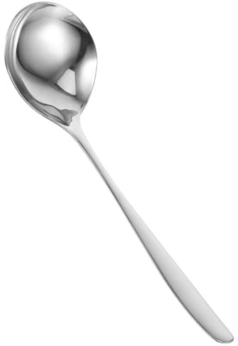 Mikikit Cuchara De Servir Acero Inoxidable Cuchara Para Ensalada y Sopa Ramen Utensilio Para Catering Buffet Metálica Para Cocinar
