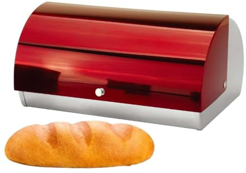 Rungassi Brotkasten Brotbox Brotbehälter Metall (Rot-Metallic - 89547331)