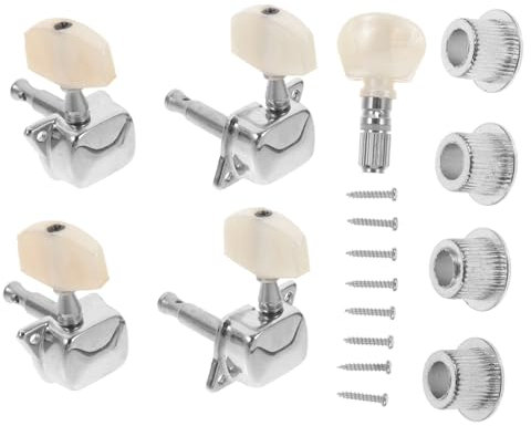 HAMPPLIES Banjo Tuning Pegs Set for and Silver Zinc Alloy 4+1 Banjo String Tuner Accessories Pvc Material , Easy to Use with Good Workmanship Musical Instrument Maintenance