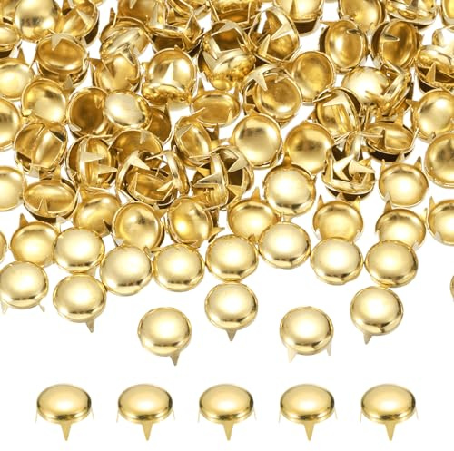 PATIKIL 90 Pcs Remache De Cúpula Redonda De 12 Mm De Púas Tono Dorado | De Metal De 4 Garras, Para DIY Trabajo En Cuero Decoración Reparación De Ropa Cinturones Bolsos Zapatos