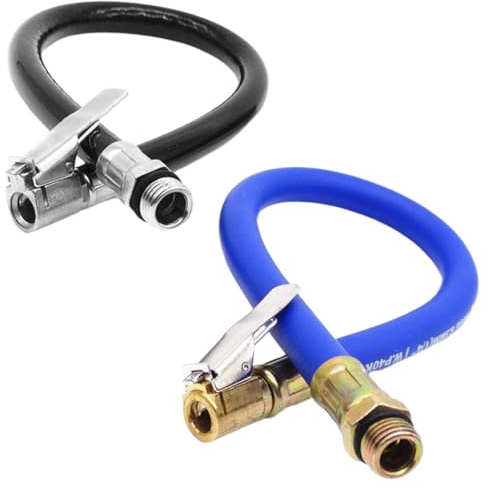 JYNXOR 2 Pezzi Tubo di Gonfiaggio Pneumatici Tubo di Estensione Valvola Moto Adattatore Pompa Auto Tubo di Estensione Pneumatici Tubo di Gonfiaggio per Tutti i Pneumatici con Valvole Pompa(Nero, Blu)
