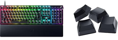 Razer Huntsman V3 Pro + Phantom Tastenkappen-Set - (Analoges optisches E-Sport-Tastatur - Snap Tap - Rapid Trigger - Schnellfeuer-Modus - Multifunktionaler Drehregler) QWERTZ DE-Layout | Schwarz