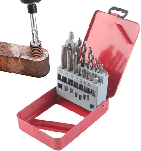 Generico Set Maschio e Filiera Metrico - 16 Pezzi Filetti Metrici,Utensili da Taglio per Meccanica Falegnameria Lavorazione Metalli Tubi Idrauliche Elettriche Filettatura