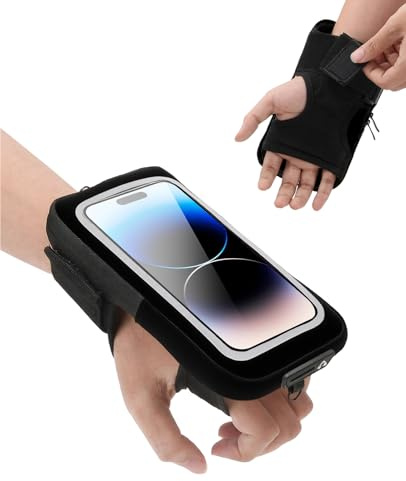 Gaahkai Running Cell Phone Holder, Wrist Waterproof Workout Phone Holder Up to 7.0'', Wristband Forearm Armbands with Adjustable Strap for Women