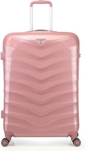 ABISTAB Hartschalen Handgepäck Koffer 55×40×20cm, leicht Koffer & Trolleys, Reisekoffer klein mit 4 Rollen, Rosa
