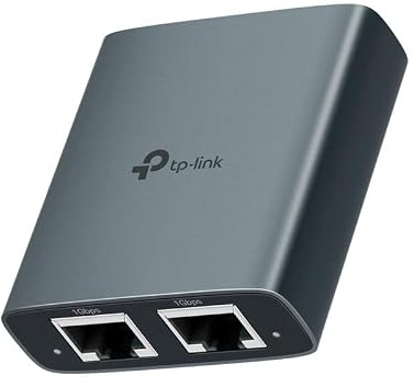 TP-Link EH210 1 a 2 Gigabit Ethernet Splitter Network Switch, 1000 Mbps ad alta velocità, Plug and Play, LAN RJ45 Internet Splitter con cavo USB per router, computer portatile/PC, TV, Xbox