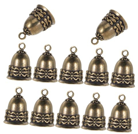 ULTECHNOVO 12 Pezzi Campanelle in Ottone Vintage Piccole per Decorazioni Casa e Artigianato Campanelli Retro in Metallo per Campanelli da Porta Addobbi Natalizi e Progetti DIY