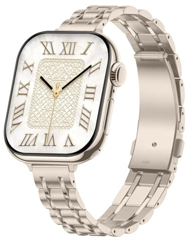 Suphart Metallarmband Kompatibel mit Apple Watch Armband 49mm 46mm 45mm 44mm 42mm, Schlankes Band für iWatch Ultra 3/2/1 Serie 11 10 9 8 7 6-1 SE (Polarstern)