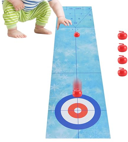 Wuyooprt Set Gioco Palla da Tavolo, Attività Compatta Al Chiuso Multigiocatore, Curling e Bowling da Tavolo, Per Feste Aula Soggiorno Dormitorio Appartamento Bambini Adolescenti Amici