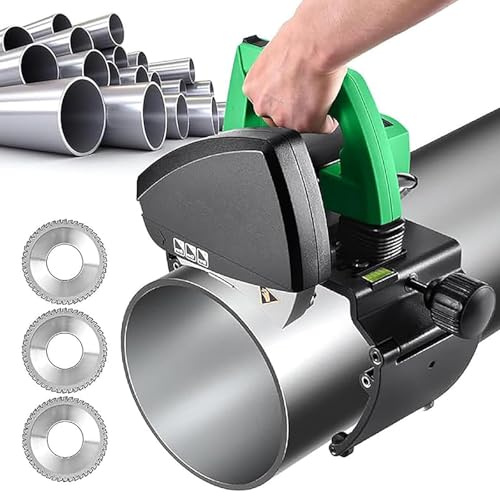 Tagliatubi elettrico, portatile, resistente, in acciaio inox, con 5 velocità regolabili per un taglio preciso, per tubi di diametro 0,59-8,66/7,5-40 cm ZD220