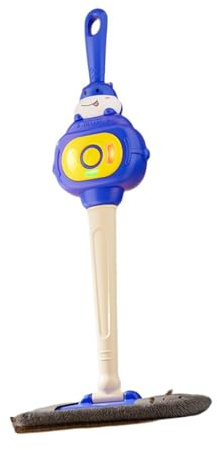 Pegciuho Wischmopp Und Bürste mit Licht Und Geräuschen, Reinigungsspielzeug, Elektrischer Wischmopp Und Bürste für Rollenspiele Ab 4 Jahren, Jungen Und Mädchen, Blau