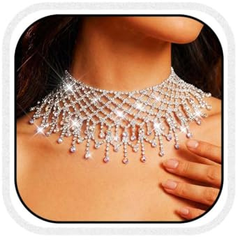 Reaky strass kraghalsband silverhalsband glittrande kraghalsband smycken tillbehör för kvinnor