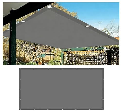 HNBFKD Voiles Ombrages Imperméable Rectangulaire Bâche Dombrages 1.5x4m Exterieur Résistant aux UV Toile Ombrage Auvent pour Patio Terrasse Extérieur avec Oeillets Cordons - Gris foncé