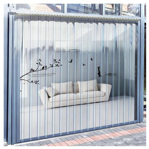 QSTGX PVC Lamellenvorhang Streifenvorhang Lamellen Transparent PVC Streifenvorhang für Lager, Garagen, Supermärkte, Tierunterkünfte, Gefrier- Und Kühlräume(1.5x2.5m/4.92x8.2ft)