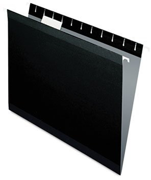 Verstärkte Hängemappen 1/5 Tab, Brief, schwarz, 25 Karton, 1 Box