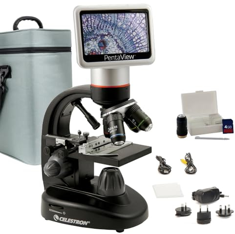 Celestron 44348 PentaView LCD digitalmikroskop, 40x–60x förstoring, svart/silver