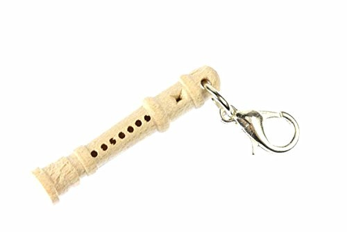 Miniblings Blockflöte Flöte Charm Flöten Holz Grundschule versilbert | Kleiner Anhänger zum Kombinieren, aus Berlin, ein Mitbringsel mit Charakter