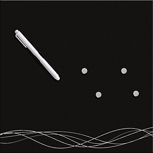 Eurographics Swirly Lines Luxury 30x30 Magnettafel, Glas, schwarz, 30 x 30 x 2 cm