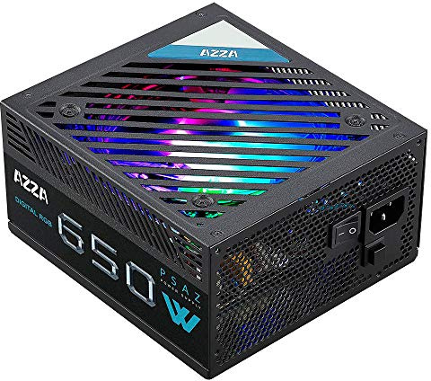 Azza ARGB - Fuente de alimentación para PC (650 W, 2 PCIe AD-Z650 (Digital RGB)