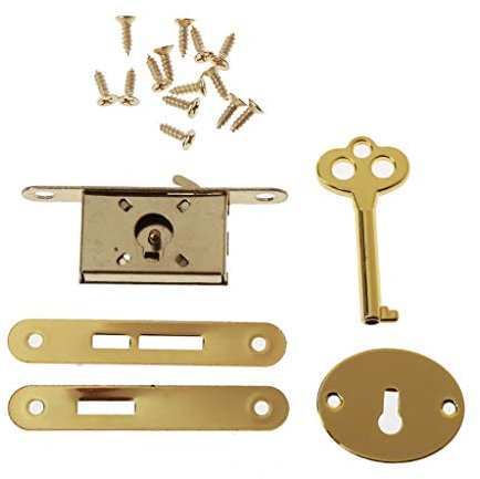 Buwei Bronze Pleine mortaise serrures Petite boîte à Bijoux décoratif Antique serrures Remplacement