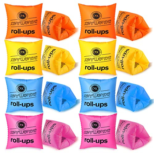 20 Pieces Swimming Arm Float Rings, PVC Swimming Arm Floaties Inflatable Swim Arm Bands Sleeves Swimming Rings Tube Armlets for Teens and Adults, 4 Colors