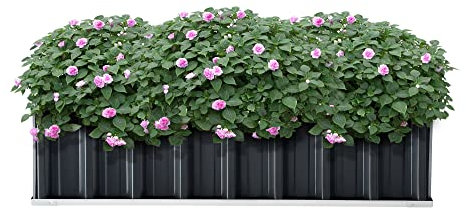 [en.casa] Jardinière Surélevée Grande Taille Bac à Fleurs Carré Potager Haute Parterre de Jardin Bac de Plantation pour Extérieur Résistant aux Intempéries Acier Galvanisé 118 x 90 x 30 cm Anthracite