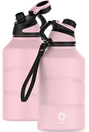 Fjbottle Edelstahl Trinkflasche 2.2L Doppelwandig mit Magnetdeckel, BPA Frei Vakuum Isolierte Wasserflasche, Big Metal Trinkflasche Große Kapazität Krug Auslaufsicher für Sport, Camping, Gym