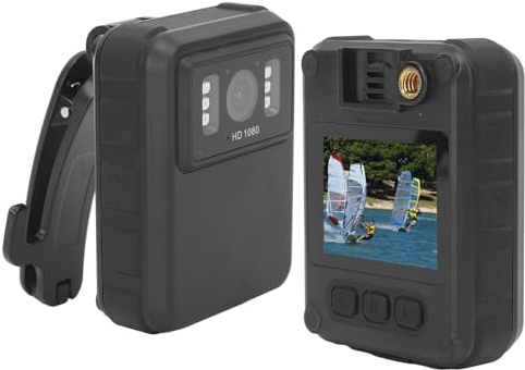 Yunseity Körperkamera-Clip, Tragbare 2K-WLAN-Kamera, Wasserdicht, Nachtsicht mit 6 IR-Lichtern, Am Körper Montierter Kamera-Videorecorder