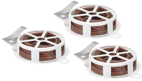 PATIKIL 65Ft/20M Lazos de Torsión 3 Unidades de Lazos para Plantas de Jardín con Cortador Reutilizables para Jardinería Enredaderas Organización de Cables Marrón