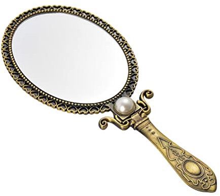 Housoutil 3stücke Tragbarer Faltbarer Handspiegel Retro Kreatives Schminkspiegel Für Reisen Und Zuhause Klappdesign Bronze Für Make-up Und Gesichtsüberprüfung Für Besondere Anlässe