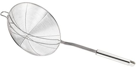 PRETYZOOM Mestolo Colino Schiumarola in Acciaio 14 Cm, Schiumarola Per Servire Cibo Con Manico Termoresistente, Scolapasta Per Pentole Calde Per Pasta, Frittura e Bollitura