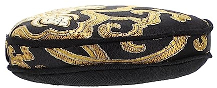 GOOHOCHY Almohadilla para Cuenco Tibetano de Algodón Negro, Ligera y Redonda, Cojín Tradicional para Cuencos Cantores en Decoración y Templo Budista