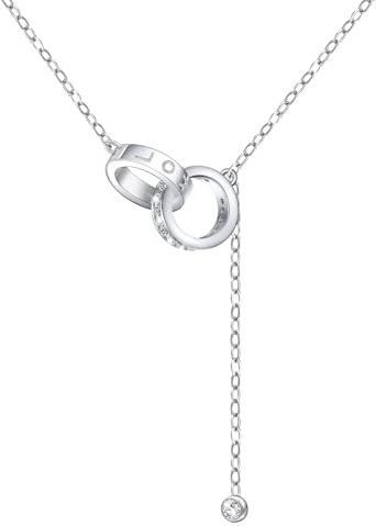 Bistfy Halsband Dam 925 Sterling Silver med 4C Moissanite och Hänge Silverhalsband för Kvinnor Mamma Fru Fru Flickvän Gåvor, normalidad, Sterlingsilver + moissanit, Moissanit