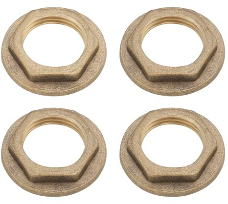 VGOL 4 Pz 3/8 BSP Ottone Femmina Dado Flangia Esagonale Dado Rubinetto Accessori Per Tubi Per Rubinetto Di Collegamento Tubo Di Collegamento Giallo 26x15.5x5mm