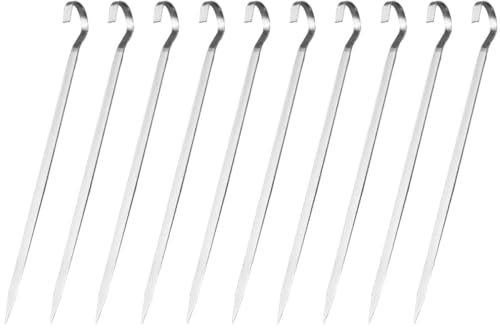 Brochetas para Barbacoa 10 Piezas de Acero Inoxidable Plata