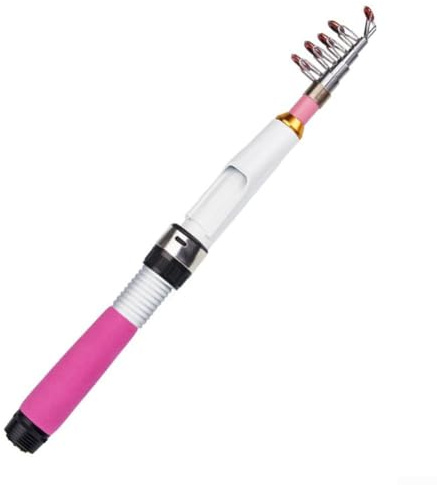 Sandyseptember The Ideal Travel Companion Compact and Lightweight 1 2M Telescopic Fishing Rod (Rod Pink)